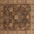 thumbnail image 1 of Ahgly Company Indoor Square Oriental Brown Traditional Area Rugs, 4' Square, 1 of 4