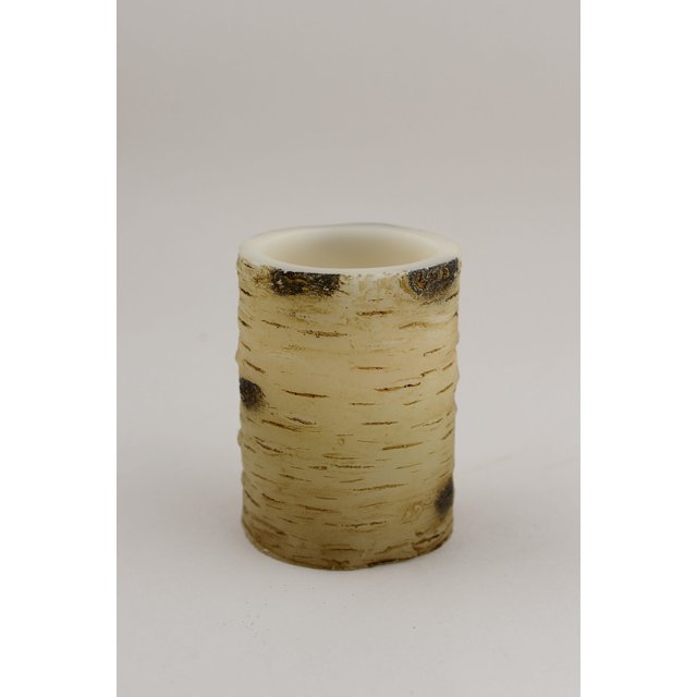 Birch Battery Operated Pillar Candle 4 inches