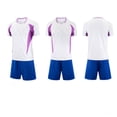 thumbnail image 2 of Afuyipoi Boys 2-Piece Football Summer Outfit (4-13 Years) Professional Solid Color V-Neck Jersey and Training Shorts Set For Toddler and Kids White 12/13, 2 of 7