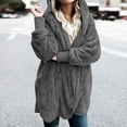thumbnail image 4 of Abrigo de mujer, chaqueta de felpa, chaqueta con capucha, abrigo de invierno de gran tamaño, abrigo corto, cárdigan cálido, chaqueta con capucha, chaqueta de invierno con bolsillos (3XL), 4 of 5
