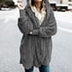 thumbnail image 4 of Abrigo de mujer, chaqueta de felpa, chaqueta con capucha, abrigo de invierno de gran tamaño, abrigo corto, cárdigan cálido, chaqueta con capucha, chaqueta de invierno con bolsillos (3XL), 4 of 5