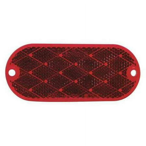 PETERSON B480R Reflector,Oval,Red,Oval,4-3/8 in. dia.