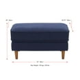 thumbnail image 5 of CorLiving Mulberry Versatile Mid-Century Modern Navy Blue Upholstered Ottoman Foot Rest - Small Ottomans for Living Room, Perfect Foot Stool Ottoman for Chair and Couch, Rectangle Ottoman Footstool, 5 of 9