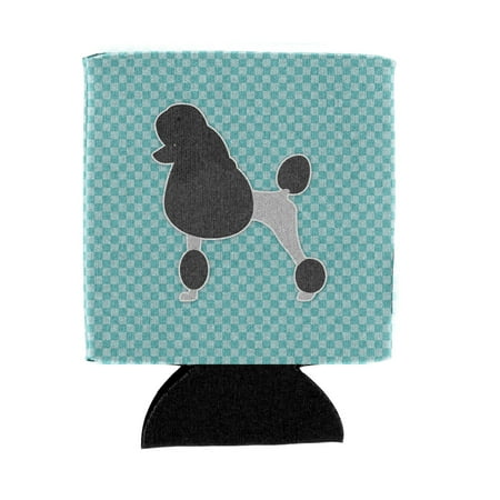 

Carolines Treasures BB3739CC Poodle Checkerboard Blue Can or Bottle Hugger Can Hugger multicolor
