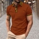 thumbnail image 1 of Blusa y camisa de manga corta con cuello vuelto para hombre, blusa de manga corta con solapa y botones estampados, blusa de poliéster para hombre, 1 of 5