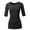 STT017_BLACK, variant on SSOULM Women's 1/2 Sleeve Silky Stretchy Crewneck Slim Fit T-Shirt Top with Plus Size