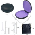 thumbnail image 3 of Retainer Case,Cute Slim Aligner Case Compatible with Invisalign,Retainer Holder with Aligner Remover Tool, Chew & Brush,Rope Bag (Black Shell Purple Inside), 3 of 6
