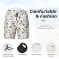 thumbnail image 3 of Picia Pirate skulls Pattern Mens Swim Trunks with Compression Liner Stretch Beach Shorts Quick Dry with Zipper Pockets No-Chafing Board Shorts-XX-Large, 3 of 6
