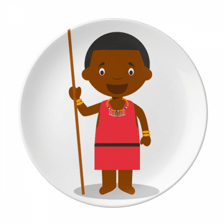 

Black Kenya Cartoon Plate Decorative Porcelain Salver Tableware Dinner Dish