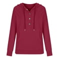thumbnail image 5 of BLVB Womens Casual Hoodies Pullover Tops Button Collar Drawstring Long Sleeve Sweatshirts Fall Clothes With Pocket, 5 of 6