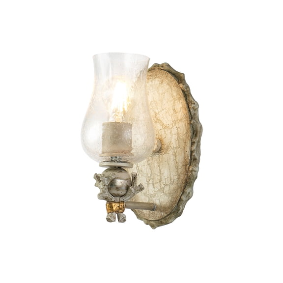 Lucas McKearn Trellis 1-light Metal Bath Vanity Light in Neutral Cream/Silver
