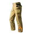 thumbnail image 2 of FRSASU Fleece Lined Work Cotton Pants for Men Waterproof Tactical Pants Winter Warm Ripstop Cargo Pants Ski Pant with Multi Tool Pockets Khaki, 2 of 9