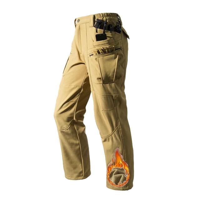 Ceisia Men's Trendy Button Zipper Gift Solid Color Casual Cargo Pants for Outdoor Daily Wear