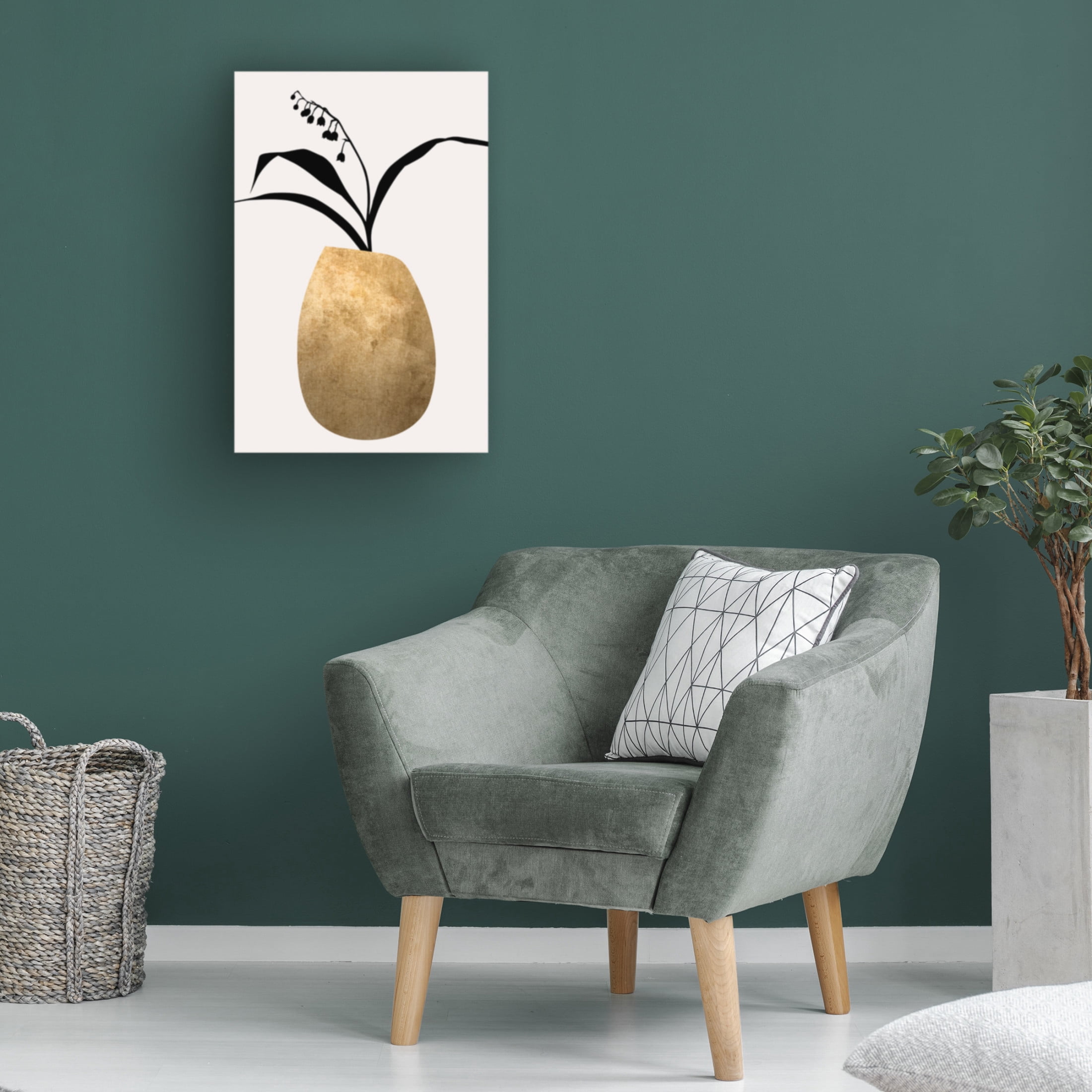 Trademark Fine Art Kubistika Water Lilies Gold Canvas Wall Art