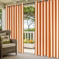 thumbnail image 3 of Burnt Orange Striped Outdoor Curtains for Patio Waterproof,Windproof Privacy Curtains with Weighted Bottom,Thanksgiving Orange White Stripes Outside Drapes for Picnic Garage Yard 54"x95" 2 Panel, 3 of 8
