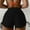 Black, variant on Women Plus Size Solid&Print Hight Waist Brazilian Bikini Bottom Swimwear Briefs Beachwear Brazilian Bikini Bottom Side Tie Thong Bathing Sports Yoga Shorts Skirt Swimbottom Swim Suit Cover up Skirt