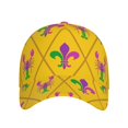 thumbnail image 2 of Yiaed Mardi Gras Crayfish and Fleur de lis Print Cap Adjustable Size for Running Workouts and Outdoor Activities All Seasons, 2 of 5