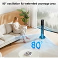 thumbnail image 2 of FREE VILLAGE 37 Inches Bladeless Tower Fan with Remote for Bedroom,90°Oscillation Standing Floor Fans that Blow Cold Air with 9H Timer & Child Lock,Ultra Quiet Small Cooling Fans for Office - Black, 2 of 7