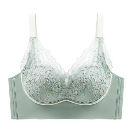 

Fabiurt Women s Bra Women s Small Chest Underwear Flat Chest Thick Without Steel Ring Push Up Gathered To Show Big Without Adjustable Bra Underwear Green