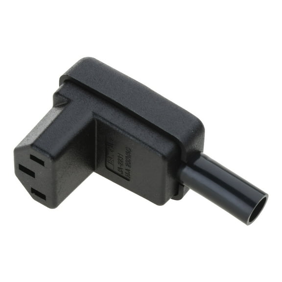 URTERYSER 90 Degree Angled IEC C13 Female Plug 10A 250V Power Cord Cable Connector Black
