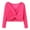 Hot Pink, variant on Kiijoy Tween Girls Solid Color Velvet Dance Sweater Blouse Ballet Wrap Top, Sizes 11-12