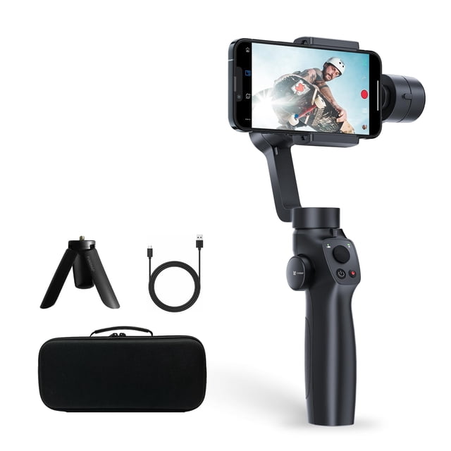 3-Axis Gimbal Stabilizer for iPhone 15 14 13 Pro Max XS X XR Samsung s23 s22 Android Smartphone, Handheld Gimble with Focus Wheel, Phone Stabilizer for Video Recording Vlog - FUNSNAP Capture 2s Combo