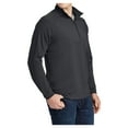 thumbnail image 4 of Mens Sport Wick Stretch 1/2 Zip Polyester/Spandex Pullover Charcoal Grey L, 4 of 7
