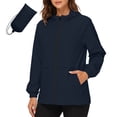 thumbnail image 2 of Mifsaly Packable Rain Jacket Women Waterproof Zip Up Windbreaker Lightweight Active Outdoor Hooded Raincoat with Storage Pouch Navy,M, 2 of 8