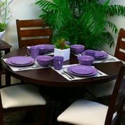 Elama Lilac Fields 16-Piece Dinnerware Set