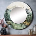 thumbnail image 1 of Designart "Bold horizon Canada Emerald Wilderness I" Lakes & Rivers Round Mirror Wall Décor Traditional - Large Green Round Mirror - Round Mirror 23" x 23" Inch, 1 of 5