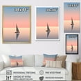 thumbnail image 4 of Designart "Coastal Calm with Pink & Blue Sailboat" Coastal Floater Framed Wall Art Prints, 4 of 5
