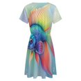 thumbnail image 5 of Shiny Koi Fish Dress Fashion Beach Short Sleeve Dresses Female Party Printed Sundress, 5 of 7