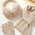 thumbnail image 6 of Sentuca Kids Winter Hat Scarf Gloves Set, Earmuffs Knit Long Scarf Full Finger Gloves Daily Outdoor Travel Accessories for Boys Girls Size 3-12Y, 6 of 7