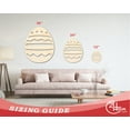 thumbnail image 3 of Unfinished Wood Striped Egg Shape - Easter Craft - up to 46" DIY 7" / 1/8", 3 of 4