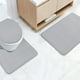 thumbnail image 4 of Juego de 3 alfombrillas de baño | Alfombras absorbentes y antideslizantes de poliéster | Modernas fundas para alfombras de baño en gris oscuro, caqui y verde | Alfombrillas de secado rápido para, 4 of 5