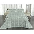 thumbnail image 2 of Ambesonne Trees Quilted Bedspread Set 3 Pcs, Winter Forest Woods Pattern, Twin, Coconut and Almond Green, 2 of 4