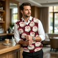 thumbnail image 5 of Mens Christmas Sweater Vests Casual Sleeveless V Neck Knit Pullover Fall, 5 of 7