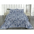 thumbnail image 2 of Ambesonne Leaf Print Quilted Bedspread Set 3 Pcs, Watercolor Nature Leaves, Queen, Lavender Blue and Dark Indigo, 2 of 4
