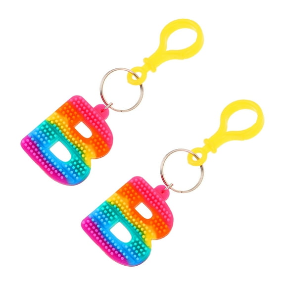 Masteelf 2-Pack Alphabet Letter Keychain Pendants for Car Keys, Stylish and Key Accessories