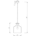 thumbnail image 2 of Warehouse of Tiffany Daelan 1 Light Clear Dimpled Glass Single Light Matte Black Pendant Light, 2 of 6