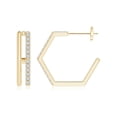 thumbnail image 2 of ANGARA Natural Diamond Hexagonal Hoop Earrings in 14K Yellow Gold for Women (Size-1.3mm| Color-H| Clarity-SI2) | April Birthstone, Anniversary, Jewelry Gift for Women | Natural Diamond Earrings, 2 of 8