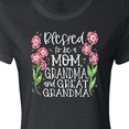 thumbnail image 4 of Inktastic Blessed to Be a Mom, Grandma, and Great Grandma Pink Flowers Women's T-Shirt, 4 of 5