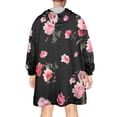 thumbnail image 2 of Wearable Oversized Blanket,Pioneer Flower Floral Print Pattern Wearable Blanket Hoodie for Adults,Cozy Hooded Blankets with Super Pockets,Super Warm Fuzzy Pullover for Women & Men, 2 of 6