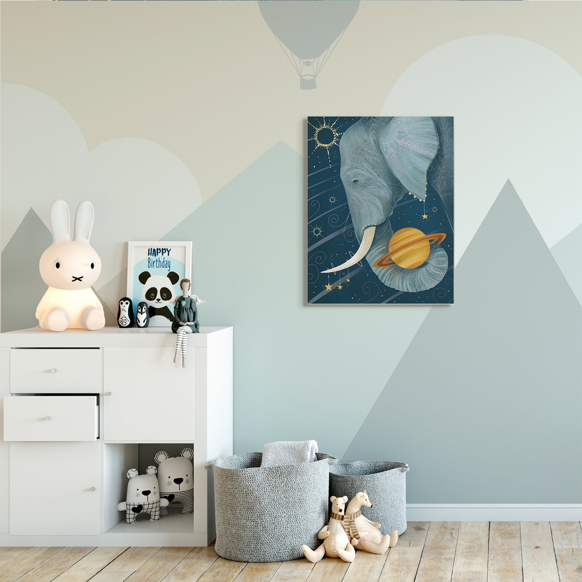 Stupell Industries Outer Space Constellations Elephant Holding Saturn,30 x 40,Designed by Arrolynn Weiderhold