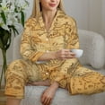 thumbnail image 6 of Lsque Old Vintage Map Of Sea Pattern Long Sleeve Pajama Set for Women - Soft 2-Piece Sleepwear and Loungewear Set with Pockets, Comfy Nightwear-XX-Large, 6 of 7