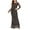 Rose Gold, variant on Munlar Women's Evening Dress Round Neck Long Sleeve Dress Mermaid Solid Sequins Bodycon Maxi Dress