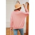 thumbnail image 4 of XCHQRTI Women's Zipper Sweatshirt V Neck Lapel Hoodie Long Sleeve Pullover Loose Fit Fall Sweatshirt, 4 of 8