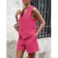 thumbnail image 4 of Conjunto de 2 Piezas PRETTYGARDEN Chaleco y Shorts Rojo Rosa M, 4 of 8