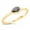 Gold-Tone / Rainbow, variant on Simulated Amethyst Cubic Zirconia Sideways Teardrop Ring Sterling Silver Size 9