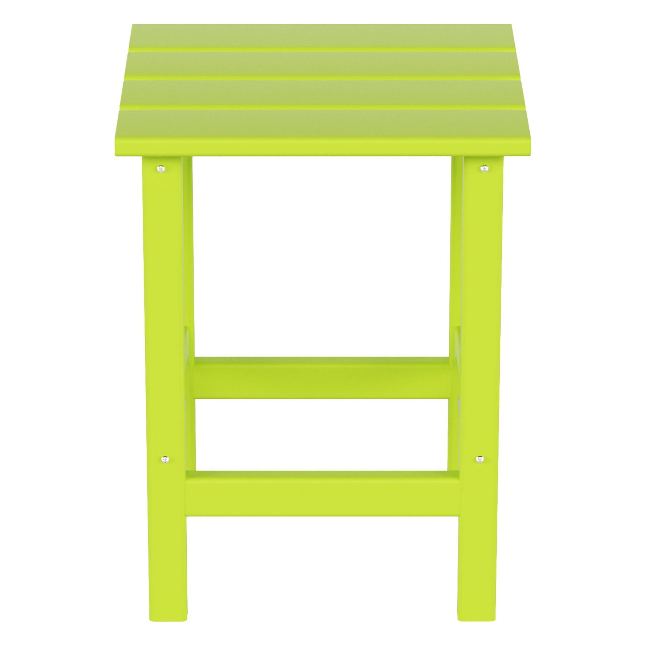 Polytrends  Laguna Hdpe All Weather Outdoor Patio Square Side Table Lime